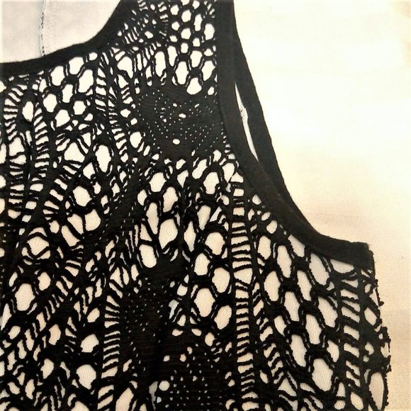 Black Lace Overlay Tank Top (xsm) - Picture 5 of 10